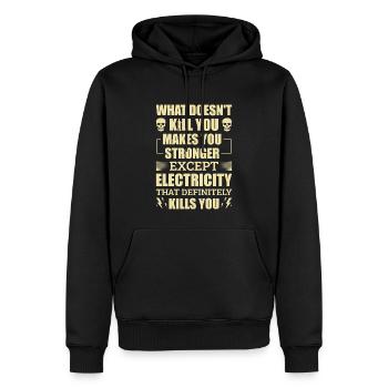 Réseau électrique électrique haute tension - Sweat à capuche Premium bio Homme - noir - Devant - Nico (187cm)