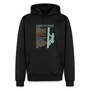 Réseau électrique électrique haute tension - Sweat à capuche Premium bio Homme - noir - Devant - Nico (187cm)