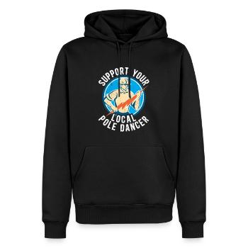 Réseau électrique électrique haute tension - Sweat à capuche Premium bio Homme - noir - Devant - Nico (187cm)