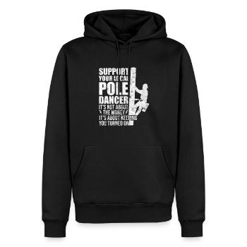 Réseau électrique électrique haute tension - Sweat à capuche Premium bio Homme - noir - Devant - Nico (187cm)