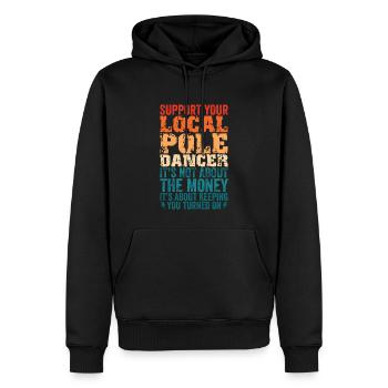 Réseau électrique électrique haute tension - Sweat à capuche Premium bio Homme - noir - Devant - Nico (187cm)