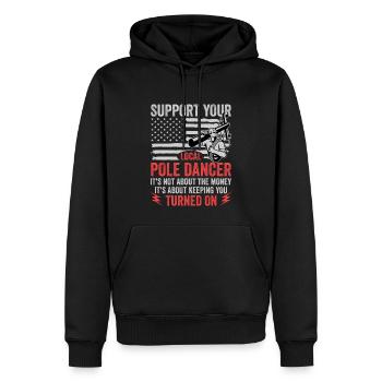 Réseau électrique électrique haute tension - Sweat à capuche Premium bio Homme - noir - Devant - Nico (187cm)