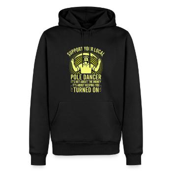 Réseau électrique électrique haute tension - Sweat à capuche Premium bio Homme - noir - Devant - Nico (187cm)
