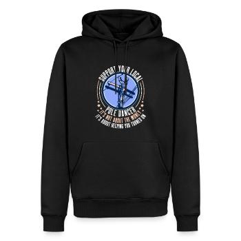 Réseau électrique électrique haute tension - Sweat à capuche Premium bio Homme - noir - Devant - Nico (187cm)