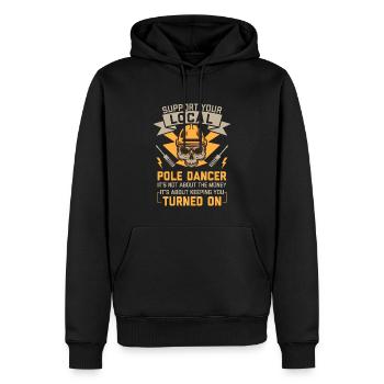 Réseau électrique électrique haute tension - Sweat à capuche Premium bio Homme - noir - Devant - Nico (187cm)