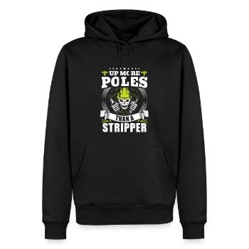 Power Lineman Stromleitung Elektriker - Männer Premium Bio Hoodie - Schwarz - Vorne - Nico (187cm)