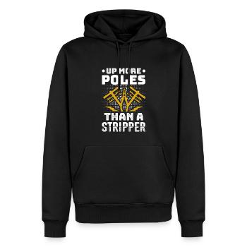 Power Lineman Stromleitung Elektriker - Männer Premium Bio Hoodie - Schwarz - Vorne - Nico (187cm)