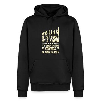 Power Lineman Stromleitung Elektriker - Männer Premium Bio Hoodie - Schwarz - Vorne - Nico (187cm)