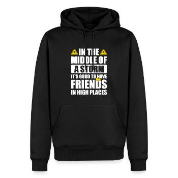 Power Lineman Stromleitung Elektriker - Männer Premium Bio Hoodie - Schwarz - Vorne - Nico (187cm)
