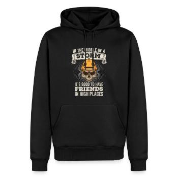 Power Lineman Stromleitung Elektriker - Männer Premium Bio Hoodie - Schwarz - Vorne - Nico (187cm)