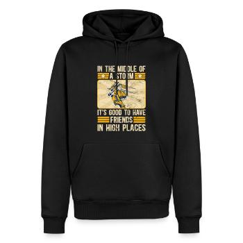 Power Lineman Stromleitung Elektriker - Männer Premium Bio Hoodie - Schwarz - Vorne - Nico (187cm)