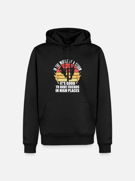 Power Lineman Power Line Electrician - Men’s Premium Organic Hoodie - black