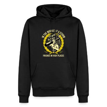 Power Lineman Stromleitung Elektriker - Männer Premium Bio Hoodie - Schwarz - Vorne - Nico (187cm)