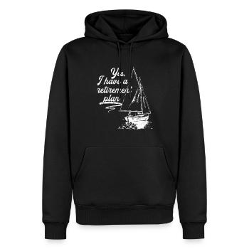 Pension Pension Retraite Sailor Sailboat - Sweat à capuche Premium bio Homme - noir - Devant - Nico (187cm)
