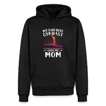 Ma gymnaste préférée m’appelle Mama Gymnastics - Sweat à capuche Premium bio Homme - noir - Devant - Nico (187cm)