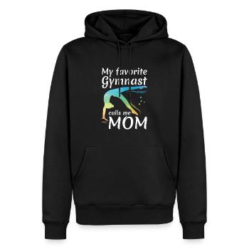 Ma gymnaste préférée m’appelle Mama Gymnastics - Sweat à capuche Premium bio Homme - noir - Devant - Nico (187cm)