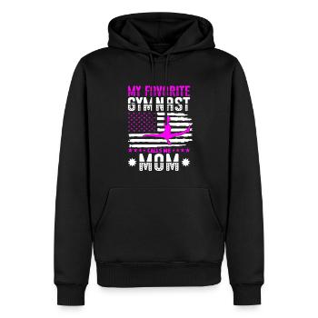 My favorite gymnast calls me Mama Gymnastics - Men’s Premium Organic Hoodie - black - Front - Nico (187cm)