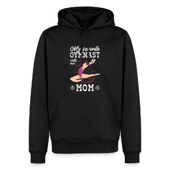 My favorite gymnast calls me Mama Gymnastics - Men’s Premium Organic Hoodie - black - Front - Nico (187cm)