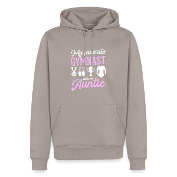 Meine Lieblingsturnerin Nennt Mich Tante Gymnastik - Männer Premium Bio Hoodie - Taupe - Vorne - Nico (187cm)