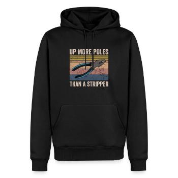 Power Lineman Stromleitung Elektriker - Männer Premium Bio Hoodie - Schwarz - Vorne - Nico (187cm)