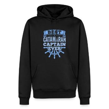 Katamaran-segelsegler Bester Katamaran-kapitän - Männer Premium Bio Hoodie - Schwarz - Vorne - Nico (187cm)