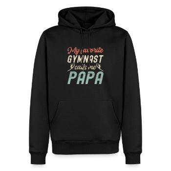 Mein Lieblingsturner Nennt Mich Papa - Männer Premium Bio Hoodie - Schwarz - Vorne - Nico (187cm)