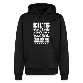 Kilt écossais disant jupe écossaise Écosse - Sweat à capuche Premium bio Homme - noir - Devant - Nico (187cm)