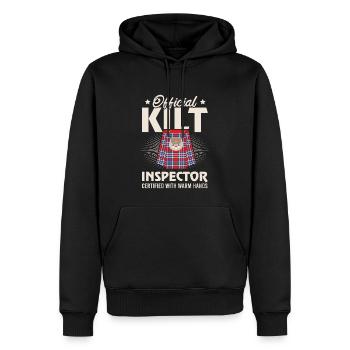 Kilt écossais disant jupe écossaise Écosse - Sweat à capuche Premium bio Homme - noir - Devant - Nico (187cm)