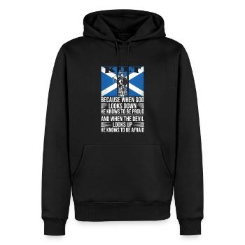 Scottish Kilt Saying Scottish Skirt Scotland - Men’s Premium Organic Hoodie - black - Front - Nico (187cm)