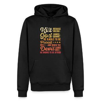 Kilt écossais disant jupe écossaise Écosse - Sweat à capuche Premium bio Homme - noir - Devant - Nico (187cm)