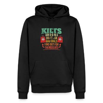 Kilt écossais disant jupe écossaise Écosse - Sweat à capuche Premium bio Homme - noir - Devant - Nico (187cm)