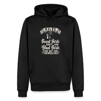 Kilt écossais disant jupe écossaise Écosse - Sweat à capuche Premium bio Homme - noir - Devant - Nico (187cm)