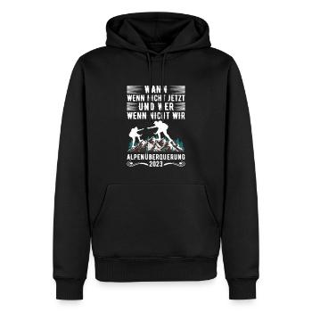Alpenüberquerung 2023 Spruch Für Alpenüberquerer - Männer Premium Bio Hoodie - Schwarz - Vorne - Nico (187cm)