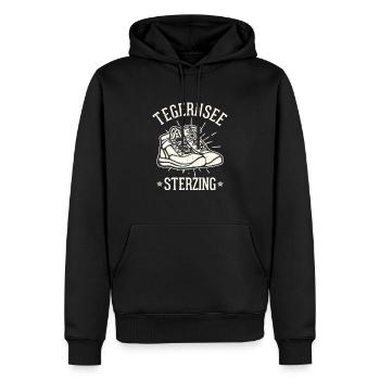Alpenüberquerung Tegernsee Sterzing - Männer Premium Bio Hoodie - Schwarz - Vorne - Nico (187cm)