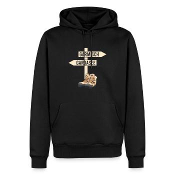 Alpenüberquerung Garmisch Gardasee - Männer Premium Bio Hoodie - Schwarz - Vorne - Nico (187cm)