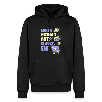 Professeur d’art Drôle de dicteur Cours d’art Cours d’art - Sweat à capuche Premium bio Homme - noir - Devant - Nico (187cm)