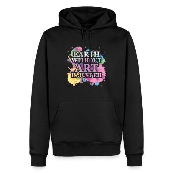Professeur d’art Drôle de dicteur Cours d’art Cours d’art - Sweat à capuche Premium bio Homme - noir - Devant - Nico (187cm)