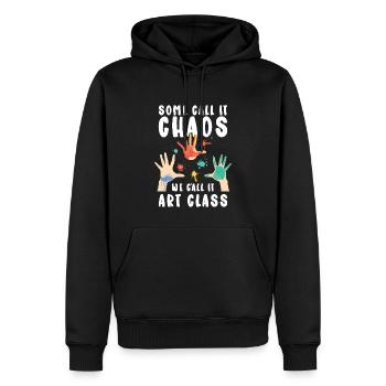 Art Teacher Funny Saying Art Course Art Class - Men’s Premium Organic Hoodie - black - Front - Nico (187cm)
