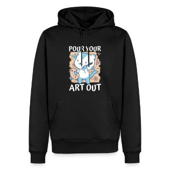 Professeur d’art Drôle de dicteur Cours d’art Cours d’art - Sweat à capuche Premium bio Homme - noir - Devant - Nico (187cm)