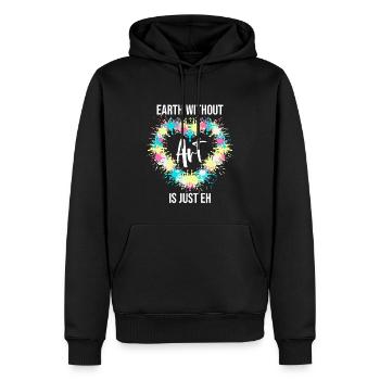 Professeur d’art Drôle de dicteur Cours d’art Cours d’art - Sweat à capuche Premium bio Homme - noir - Devant - Nico (187cm)