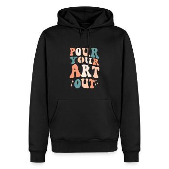 Professeur d’art Drôle de dicteur Cours d’art Cours d’art - Sweat à capuche Premium bio Homme - noir - Devant - Nico (187cm)