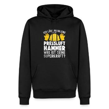 Ich Löse Probleme Mit dem Presslufthammer Straßenb - Männer Premium Bio Hoodie - Schwarz - Vorne - Nico (187cm)