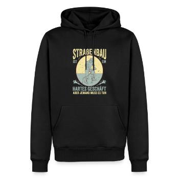 Straßenbau Ist Ein Hartes Geschäft Straßenbauer - Männer Premium Bio Hoodie - Schwarz - Vorne - Nico (187cm)