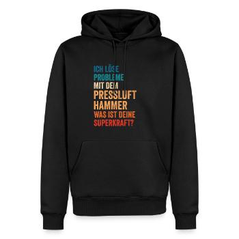 Ich Löse Probleme Mit dem Presslufthammer Straßenb - Männer Premium Bio Hoodie - Schwarz - Vorne - Nico (187cm)