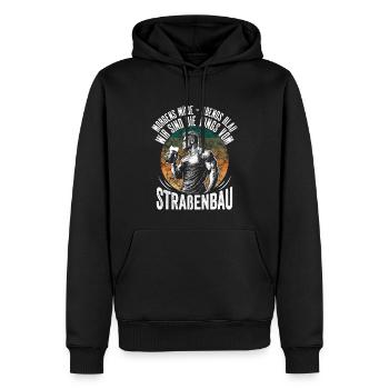 Morgens Müde Abends Blau Straßenbau - Männer Premium Bio Hoodie - Schwarz - Vorne - Nico (187cm)