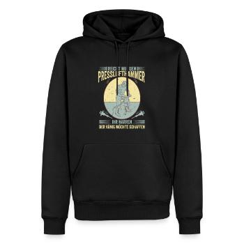 Reicht Mir den Presslufthammer Straßenbauarbeiter - Männer Premium Bio Hoodie - Schwarz - Vorne - Nico (187cm)