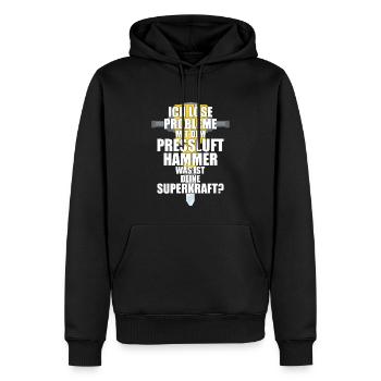Ich Löse Probleme Mit dem Presslufthammer Straßenb - Männer Premium Bio Hoodie - Schwarz - Vorne - Nico (187cm)