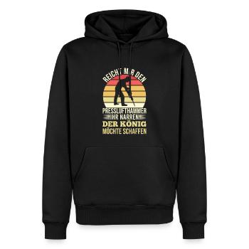 Reicht Mir den Presslufthammer Straßenbauarbeiter - Männer Premium Bio Hoodie - Schwarz - Vorne - Nico (187cm)
