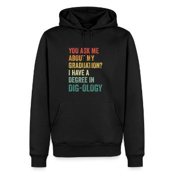 Retro Bagger Spruch Baggerfahrer Baustelle - Männer Premium Bio Hoodie - Schwarz - Vorne - Nico (187cm)