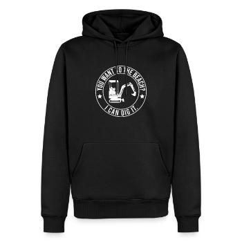 Retro Bagger Spruch Baggerfahrer Baustelle - Männer Premium Bio Hoodie - Schwarz - Vorne - Nico (187cm)